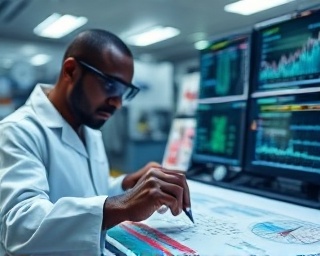 innovative testingoptimization Techniques, inventive, solving puzzles, photorealistic, high-tech research facility, highly detailed, layers of translucent data sheets, precise focus, neutral tones with vivid accents, sharp spotlighting, shot with a 100mm lens.