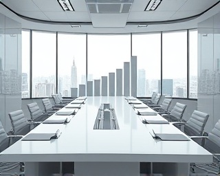 strategic testingoptimization Strategy, articulate, strategic planning, photorealistic, high-rise boardroom with panoramic window, highly detailed, hovering progress bars, vivid rendering, clean white and gray tones, ambient daylight, shot with a 35mm lens.